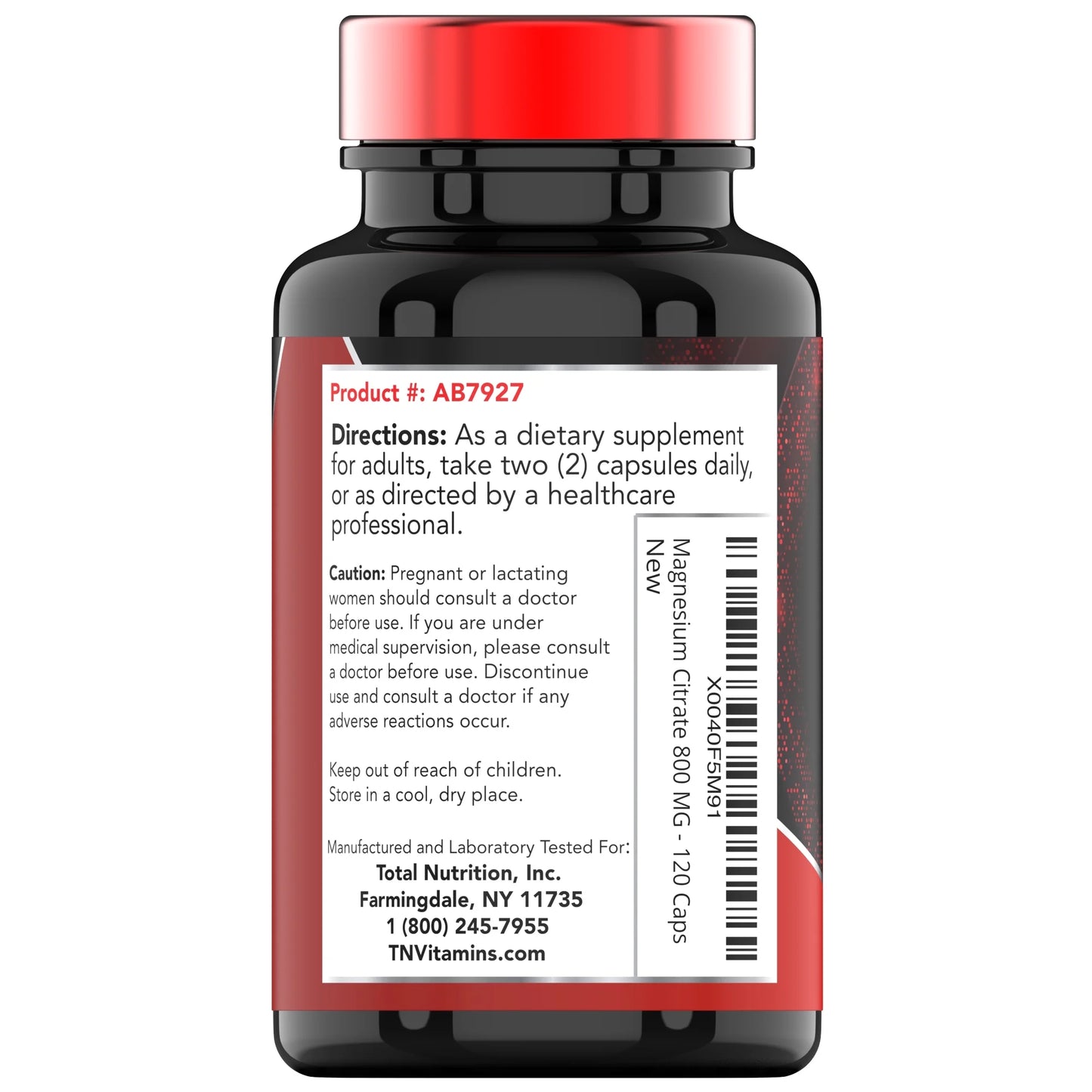 Magnesium Citrate 800Mg - Highly Absorbable, 120 Capsules