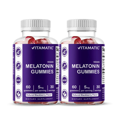 2 Pack  Melatonin Gummies for Kids & Adults - (2.5Mg 5Mg & 10Mg Doses) - 60 Vegan Gummies - Natural Sleep Aid Supplement (Total 120 Gummies)