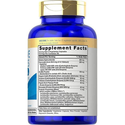 Digestive Enzymes with Probiotics and Prebiotics | 180 Capsules | by