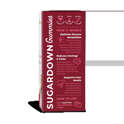 Dr. Stephanie’S Sugardown Gummies - Blood Sugar Gummy with Ceylon Cinnamon - for Appetite & Cravings - 60 Count