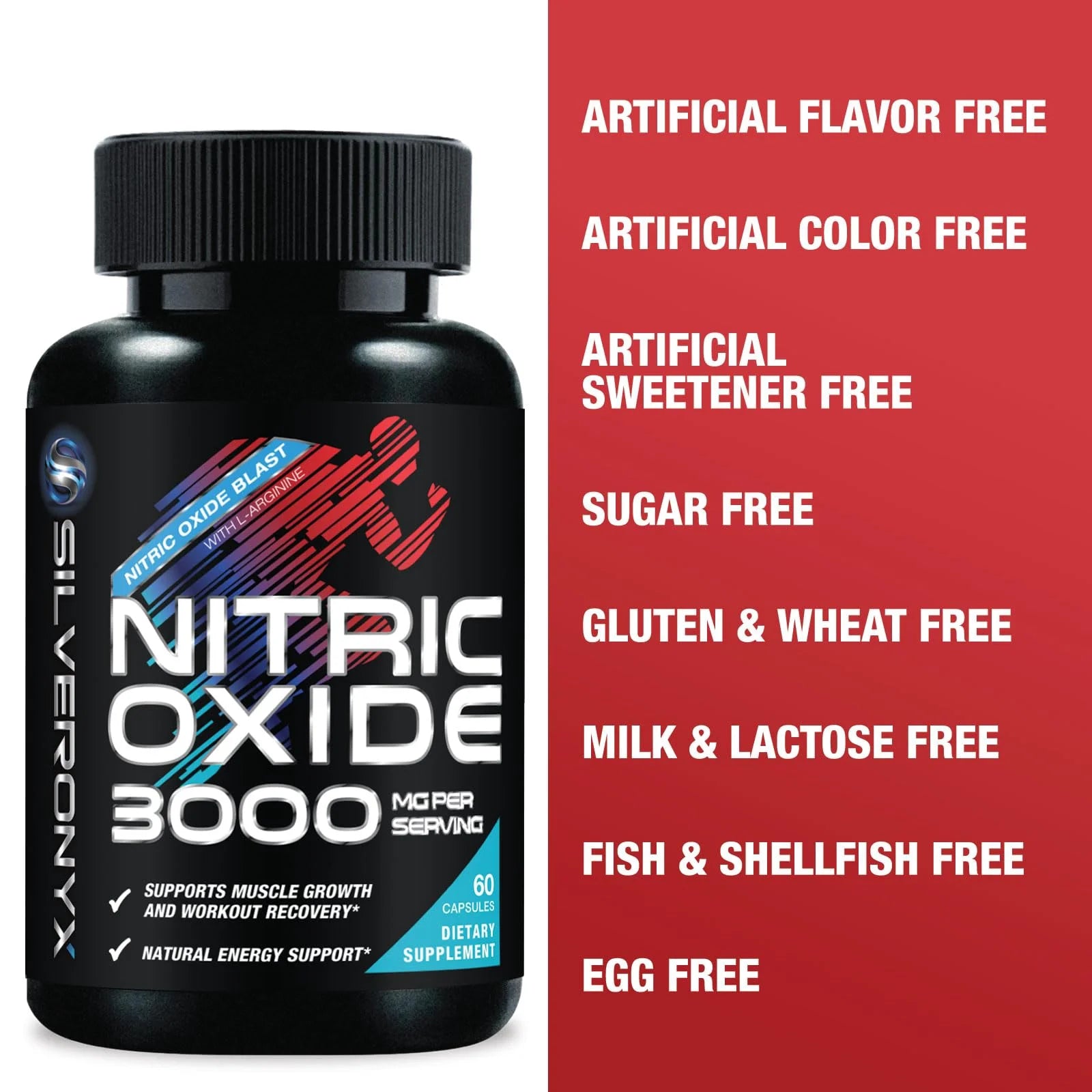 Extra Strength Nitric Oxide Booster 3000Mg - 3X Strength L-Arginine AKG & Citrulline Malate - Premium Nitric Booster Natural Energy, Muscle & Heart Support, Bottled in USA Men & Women - 60 Capsules