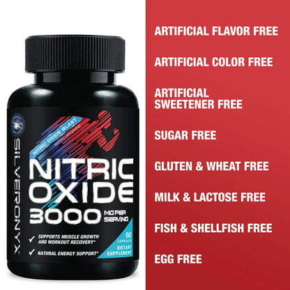 Extra Strength Nitric Oxide Booster 3000Mg - 3X Strength L-Arginine AKG & Citrulline Malate - Premium Nitric Booster Natural Energy, Muscle & Heart Support, Bottled in USA Men & Women - 60 Capsules