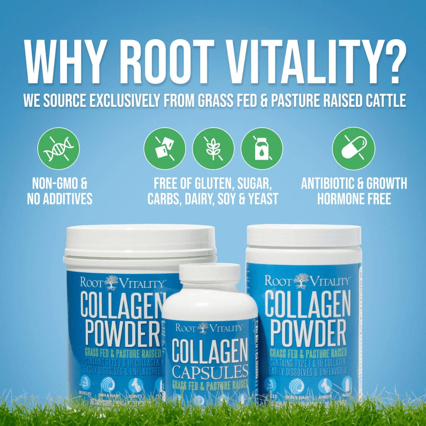 Collagen Peptides Powder - Collagen Supplements for Hair, Skin, Nails & Joints, 200G