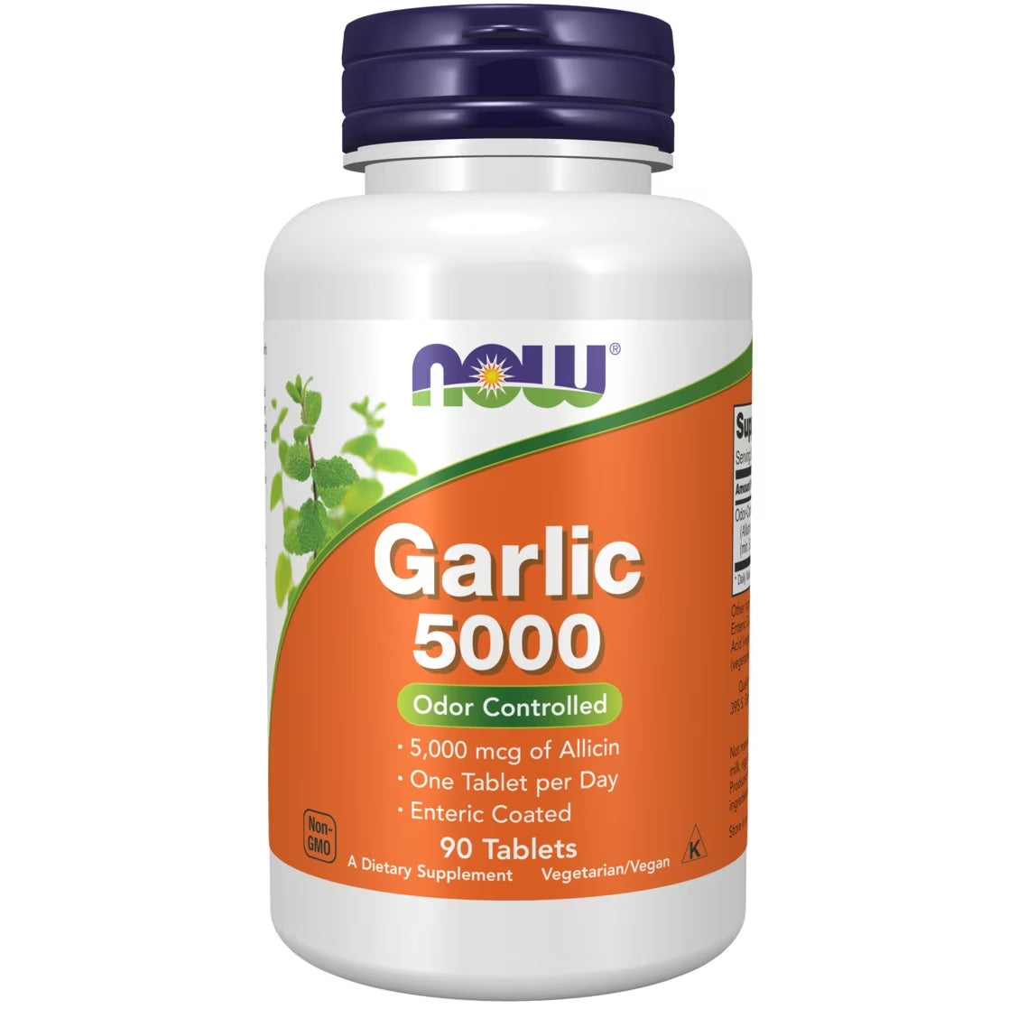 Supplements, Garlic 5,000 (Allium Sativum), Enteric Coated, Odor Controlled, 90 Tablets