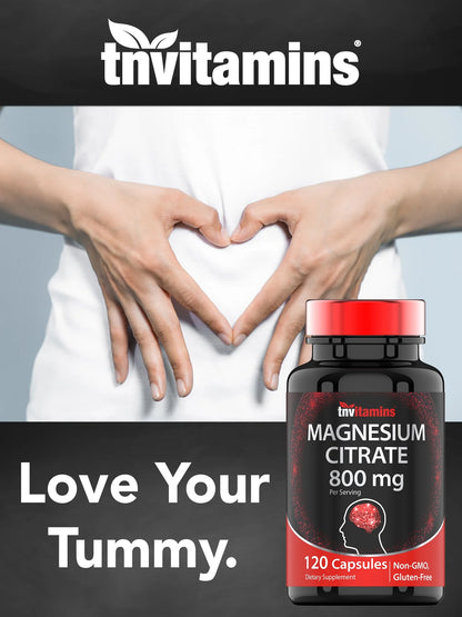 Magnesium Citrate 800Mg - Highly Absorbable, 120 Capsules