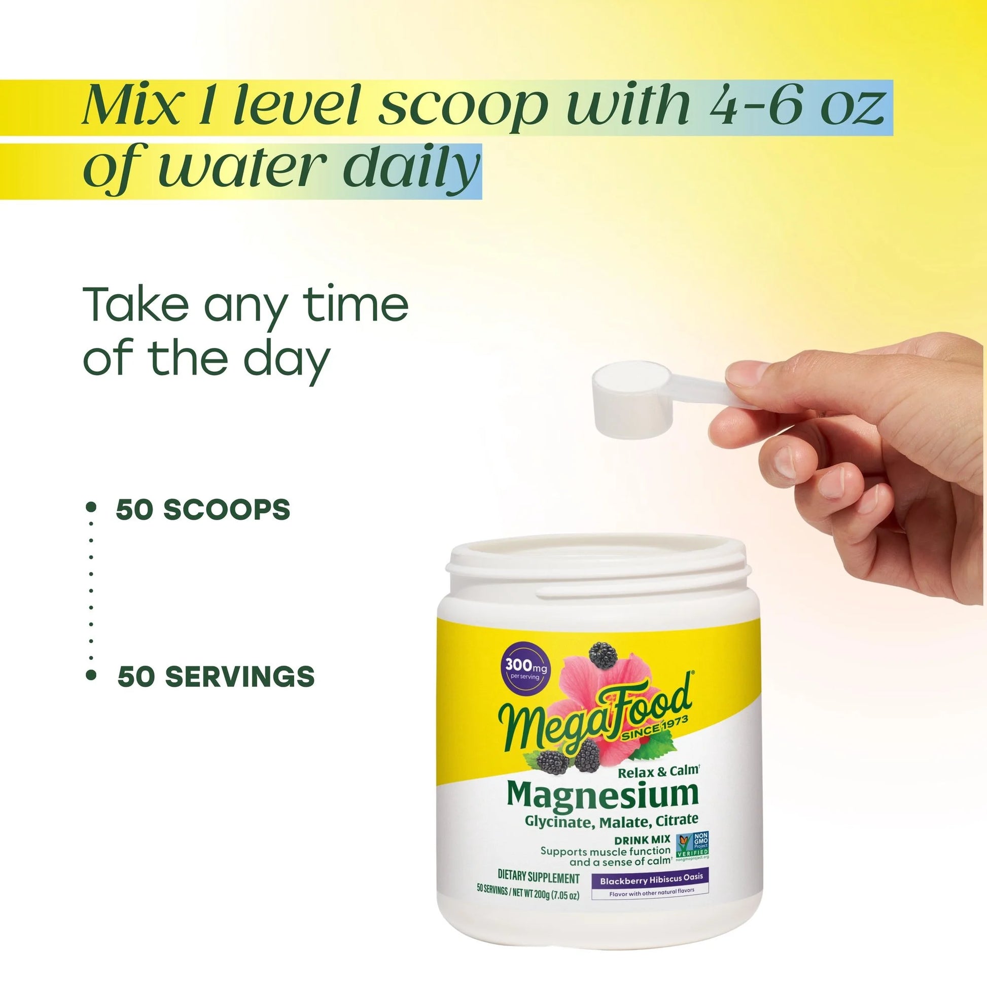 Relax + Calm Magnesium Powder - Drink Mix - Blackberry Hibiscus - 50 Servings