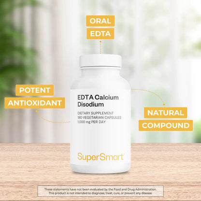 - EDTA 1000Mg per Day - Calcium Disodium EDTA Supplement | Non-Gmo & Gluten Free - 180 Vegetarian Capsules