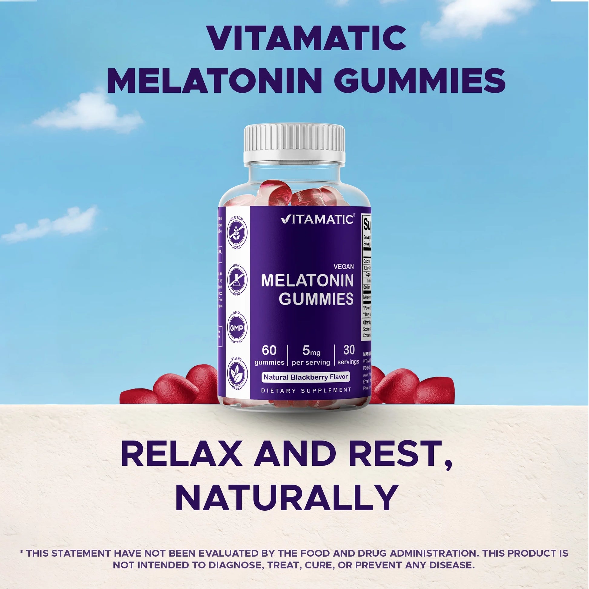 2 Pack  Melatonin Gummies for Kids & Adults - (2.5Mg 5Mg & 10Mg Doses) - 60 Vegan Gummies - Natural Sleep Aid Supplement (Total 120 Gummies)