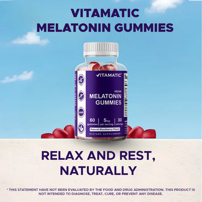 2 Pack  Melatonin Gummies for Kids & Adults - (2.5Mg 5Mg & 10Mg Doses) - 60 Vegan Gummies - Natural Sleep Aid Supplement (Total 120 Gummies)