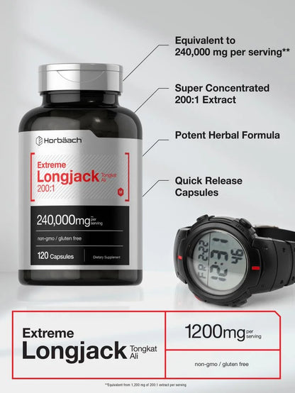 Longjack Tongkat Ali Extract | 240,000 Mg | 120 Capsules | by