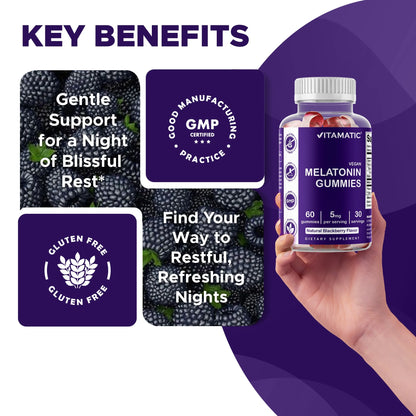 2 Pack  Melatonin Gummies for Kids & Adults - (2.5Mg 5Mg & 10Mg Doses) - 60 Vegan Gummies - Natural Sleep Aid Supplement (Total 120 Gummies)