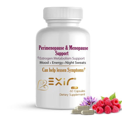 Perimenopause & Menopause Support Supplement – Saffron Extract, Raspberry & Magnesium – Hormonal Balance, Mood, Hot Flashes & Energy Relief – 60 Capsules