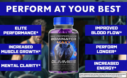 Dominator Maxx Gummies for Men, Advanced Performance Supplement 180 Gummies