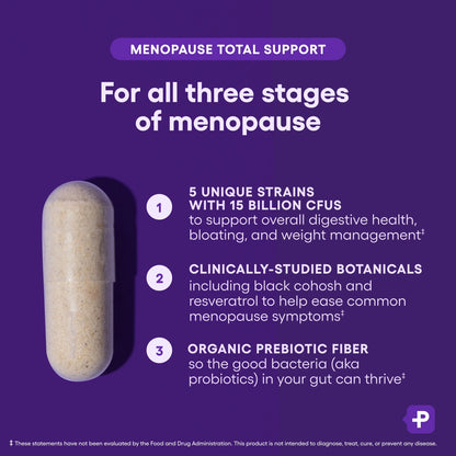 Physician'S Choice Menopause Probiotic Supplement for Women - Supports Hormone Balance, Hot Flashes, Night Sweats, Weight Management, Bloating & Gut Health - 30 Counts