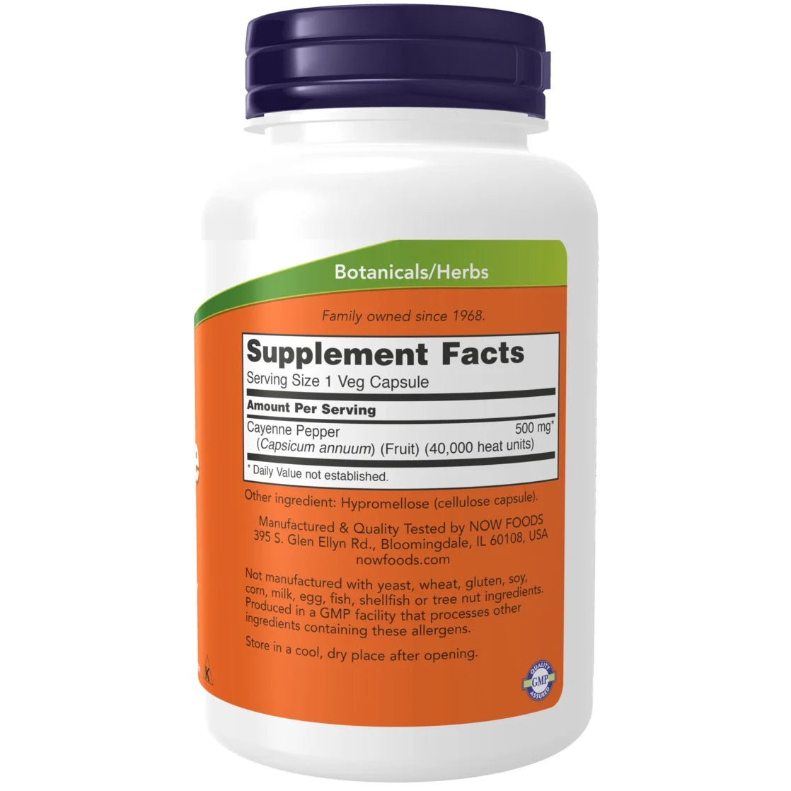Supplements, Cayenne (Capsicum Annuum) 500 Mg, Herbal Support, 250 Veg Capsules