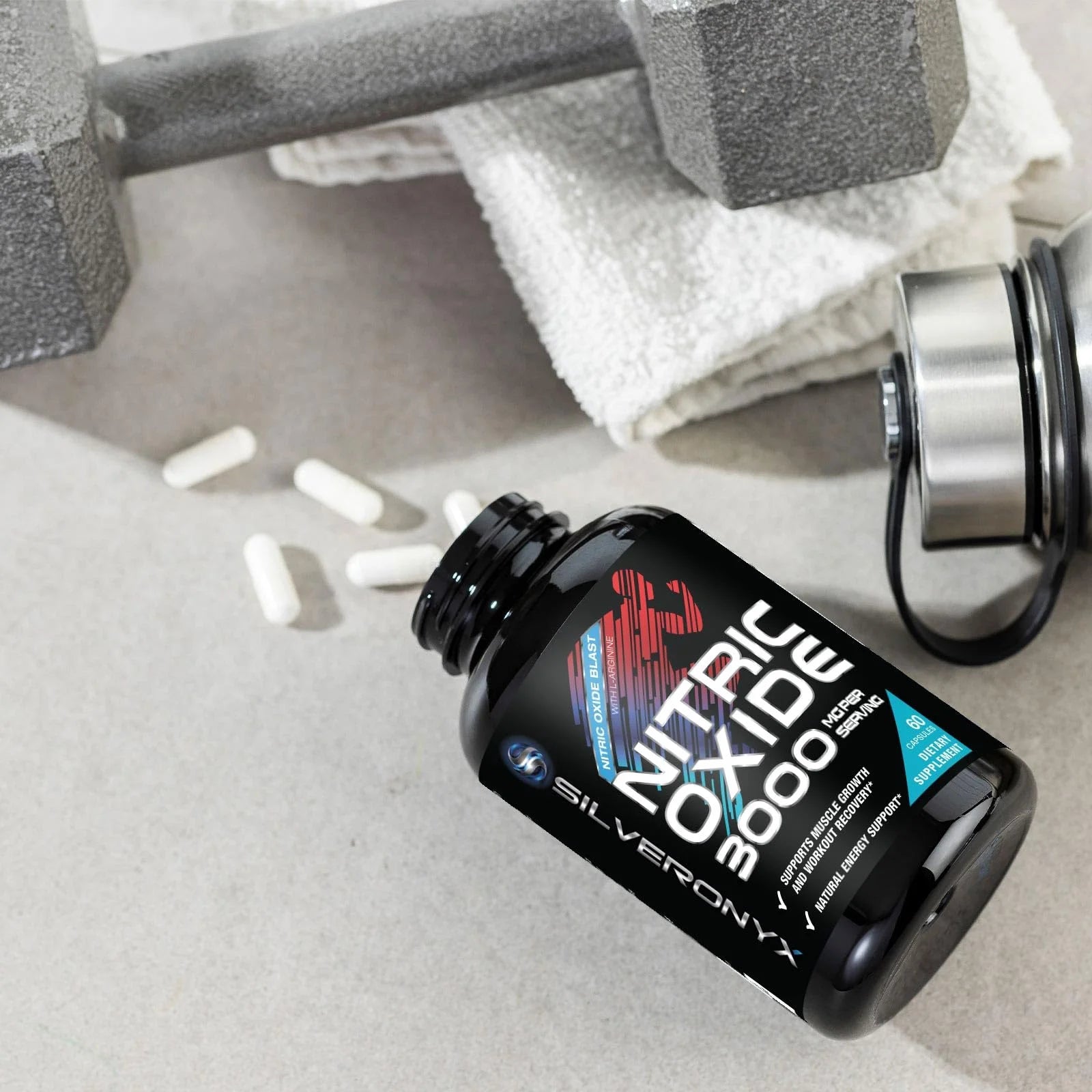 Extra Strength Nitric Oxide Booster 3000Mg - 3X Strength L-Arginine AKG & Citrulline Malate - Premium Nitric Booster Natural Energy, Muscle & Heart Support, Bottled in USA Men & Women - 60 Capsules