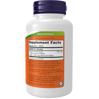Supplements, Garlic 5,000 (Allium Sativum), Enteric Coated, Odor Controlled, 90 Tablets
