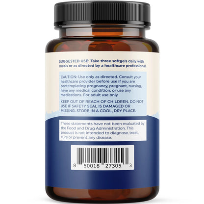 Triple Strength Omega 3 Fish Oil 3600 Mg | EPA & DHA | over 2100Mg Omega-3 Fatty Acids | 1300Mg EPA + 860Mg DHA | Burpless Fish Oil Omega 3 Supplements | 120 Ct