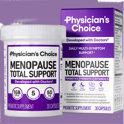 Physician'S Choice Menopause Probiotic Supplement for Women - Supports Hormone Balance, Hot Flashes, Night Sweats, Weight Management, Bloating & Gut Health - 30 Counts