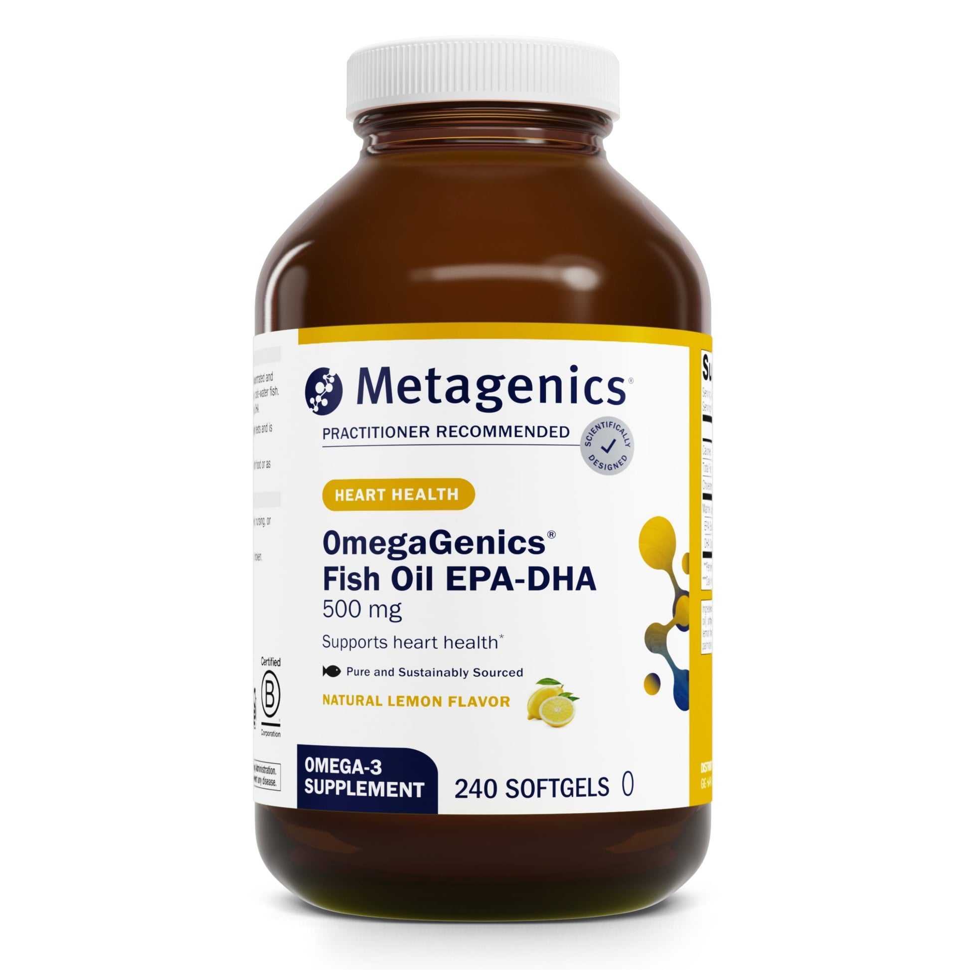 Omegagenics EPA-DHA 500 - High Potency - Supports Cardiovascular Health* - Fish Oil EPA DHA - Purity & Quality Tested - Non-Gmo & Gluten-Free - 240 Count
