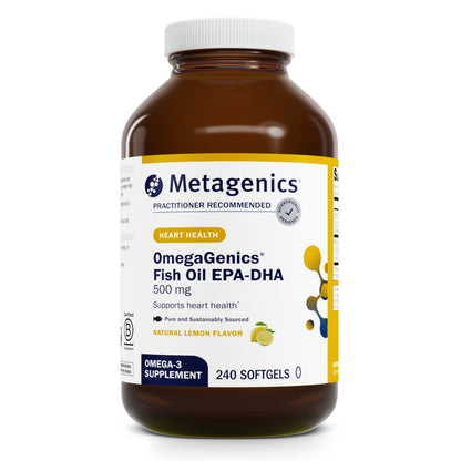 Omegagenics EPA-DHA 500 - High Potency - Supports Cardiovascular Health* - Fish Oil EPA DHA - Purity & Quality Tested - Non-Gmo & Gluten-Free - 240 Count