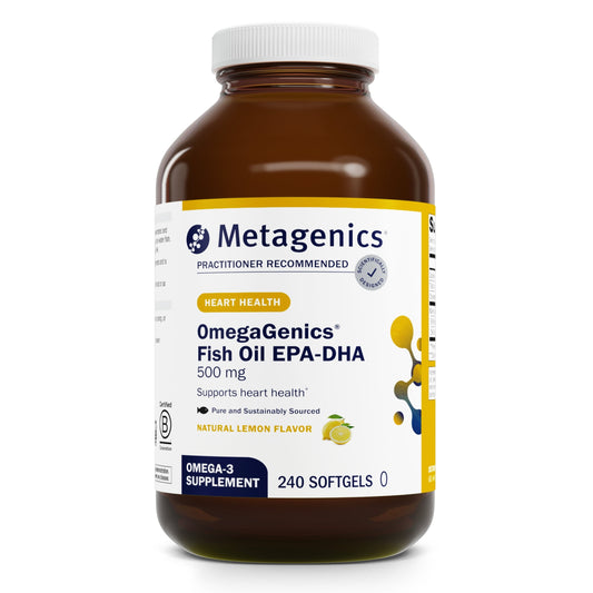 Omegagenics EPA-DHA 500 - High Potency - Supports Cardiovascular Health* - Fish Oil EPA DHA - Purity & Quality Tested - Non-Gmo & Gluten-Free - 240 Count