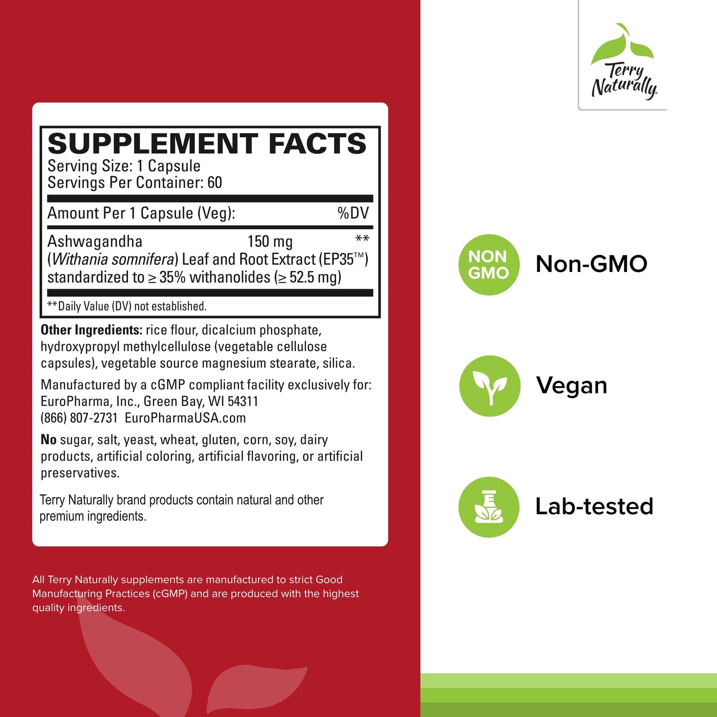 Ashwagandha EP35 Extra Strength - 60 Capsules