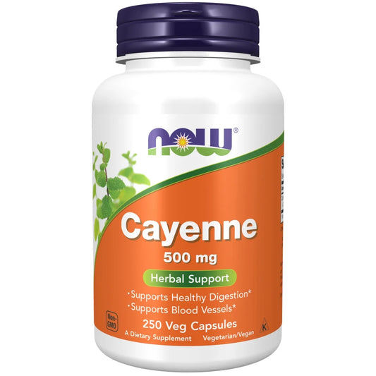 Supplements, Cayenne (Capsicum Annuum) 500 Mg, Herbal Support, 250 Veg Capsules