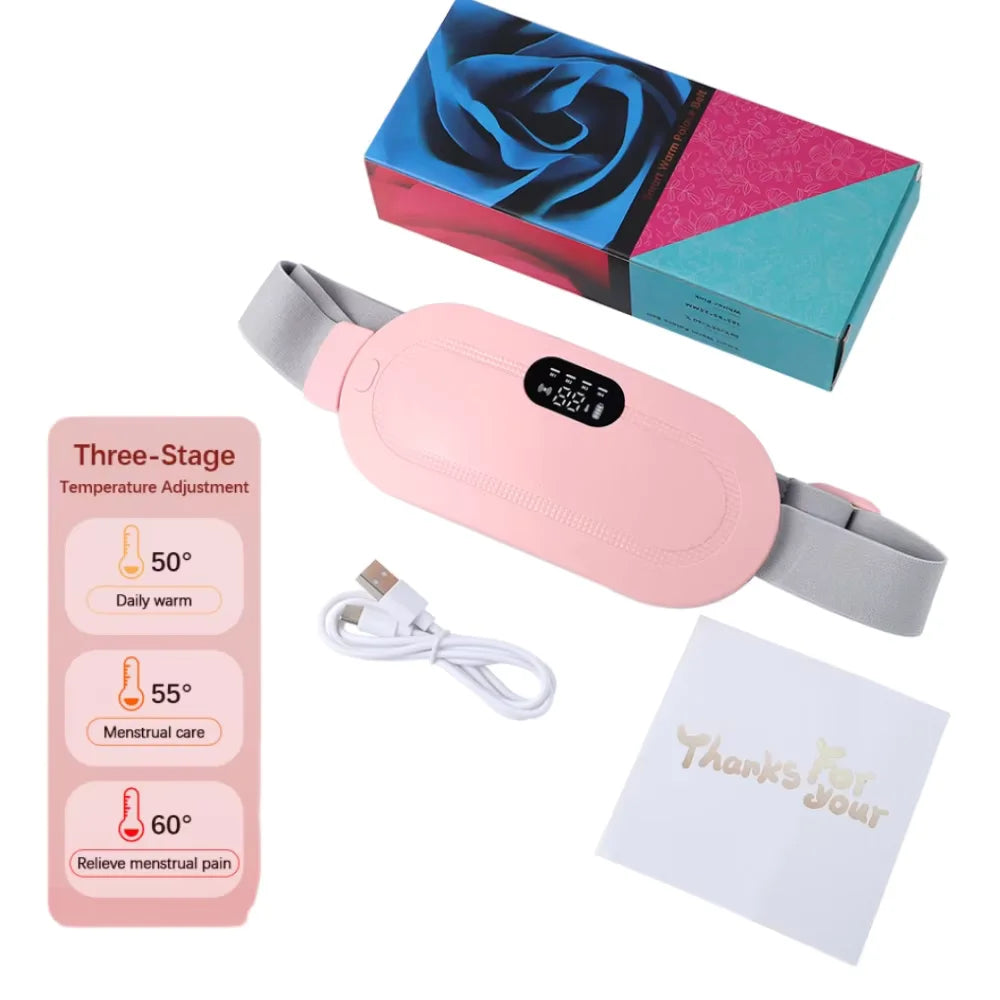 USB Menstrual Electric Heating Pad for Abdominal Vibration Massager Women Period Care Belly Heater Winter Warming Palace Belt