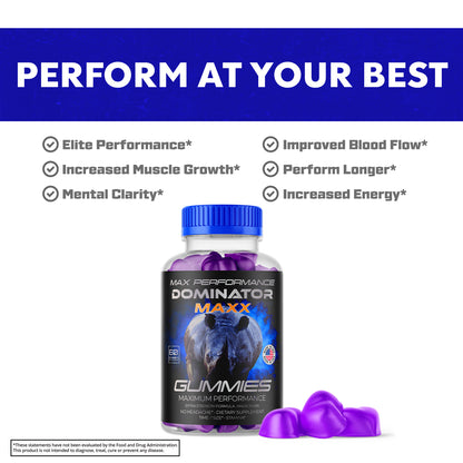 Dominator Maxx Gummies for Men, Advanced Performance Supplement 180 Gummies