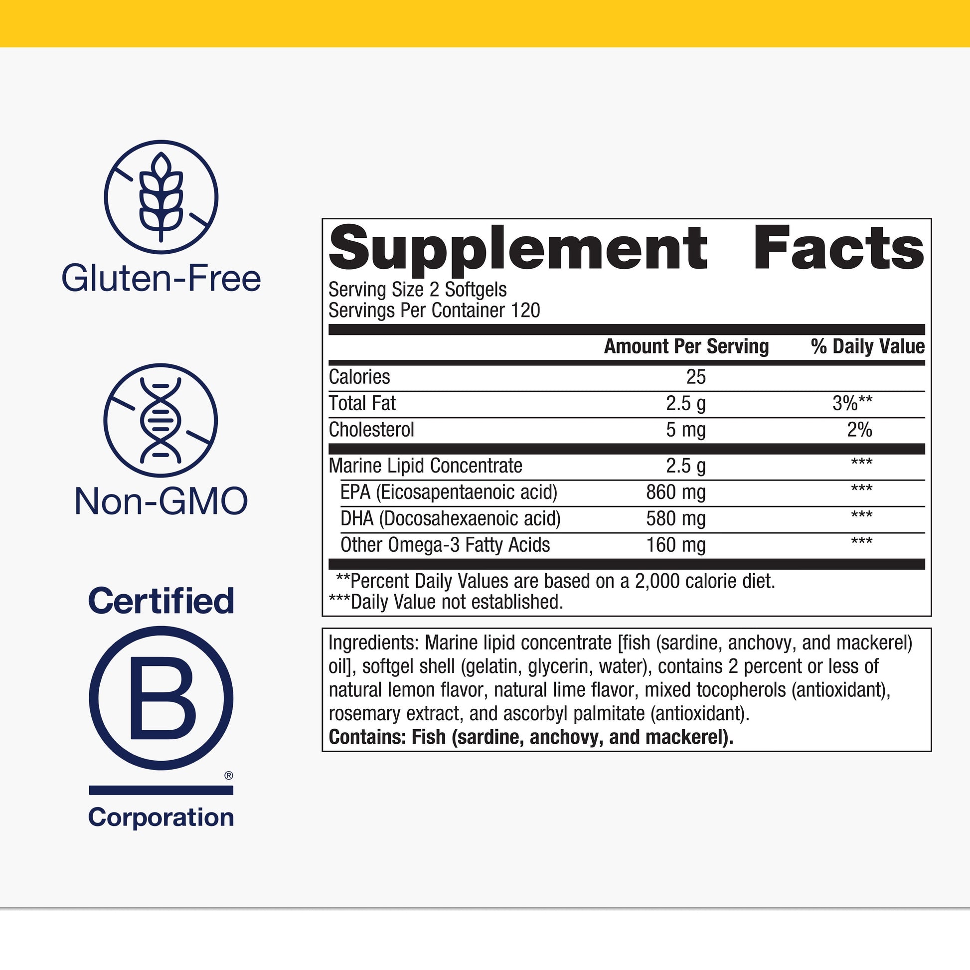 Omegagenics EPA-DHA 500 - High Potency - Supports Cardiovascular Health* - Fish Oil EPA DHA - Purity & Quality Tested - Non-Gmo & Gluten-Free - 240 Count