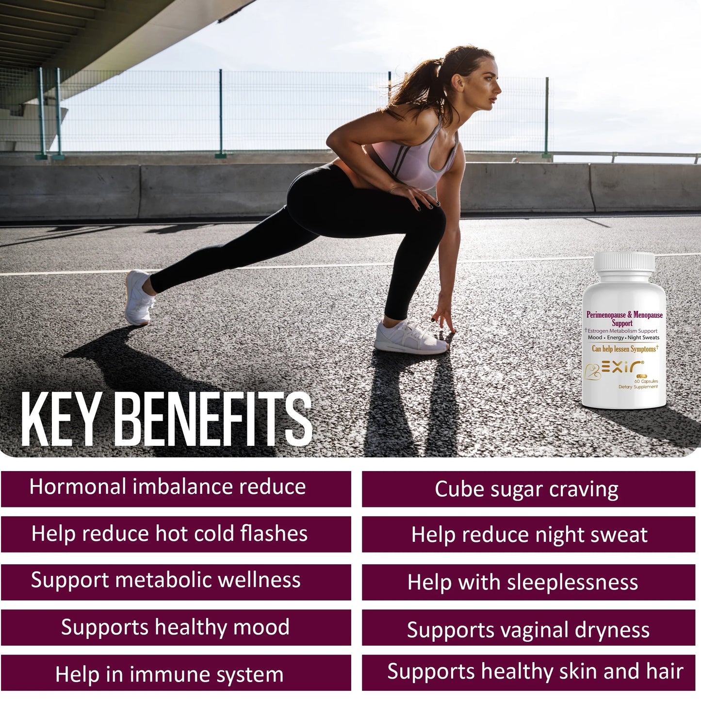 Perimenopause & Menopause Support Supplement – Saffron Extract, Raspberry & Magnesium – Hormonal Balance, Mood, Hot Flashes & Energy Relief – 60 Capsules