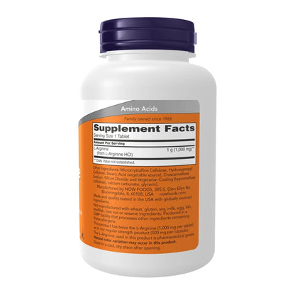 Supplements, L-Arginine 1,000 Mg, Nitric Oxide Precursor*, Amino Acid, 120 Tablets