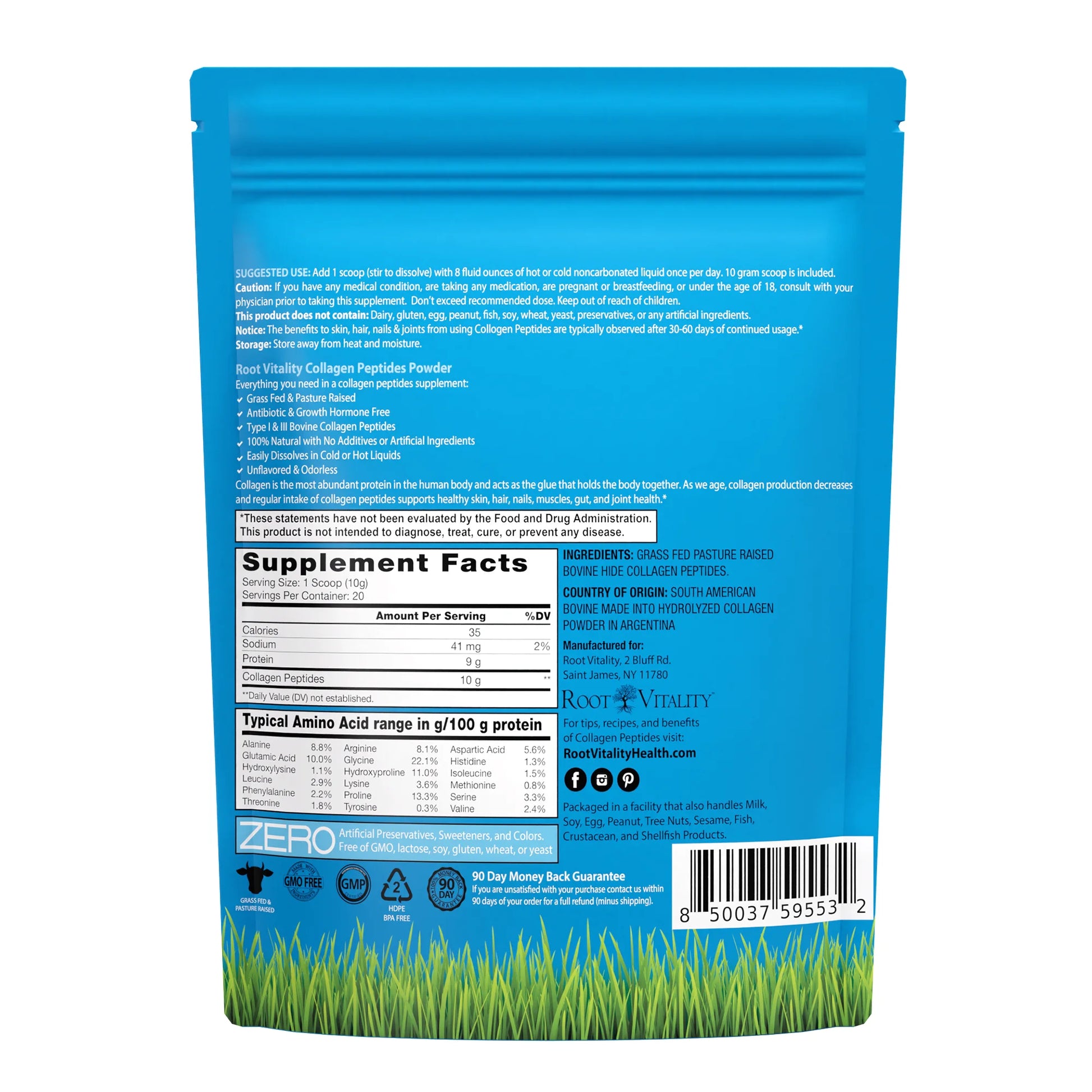 Collagen Peptides Powder - Collagen Supplements for Hair, Skin, Nails & Joints, 200G