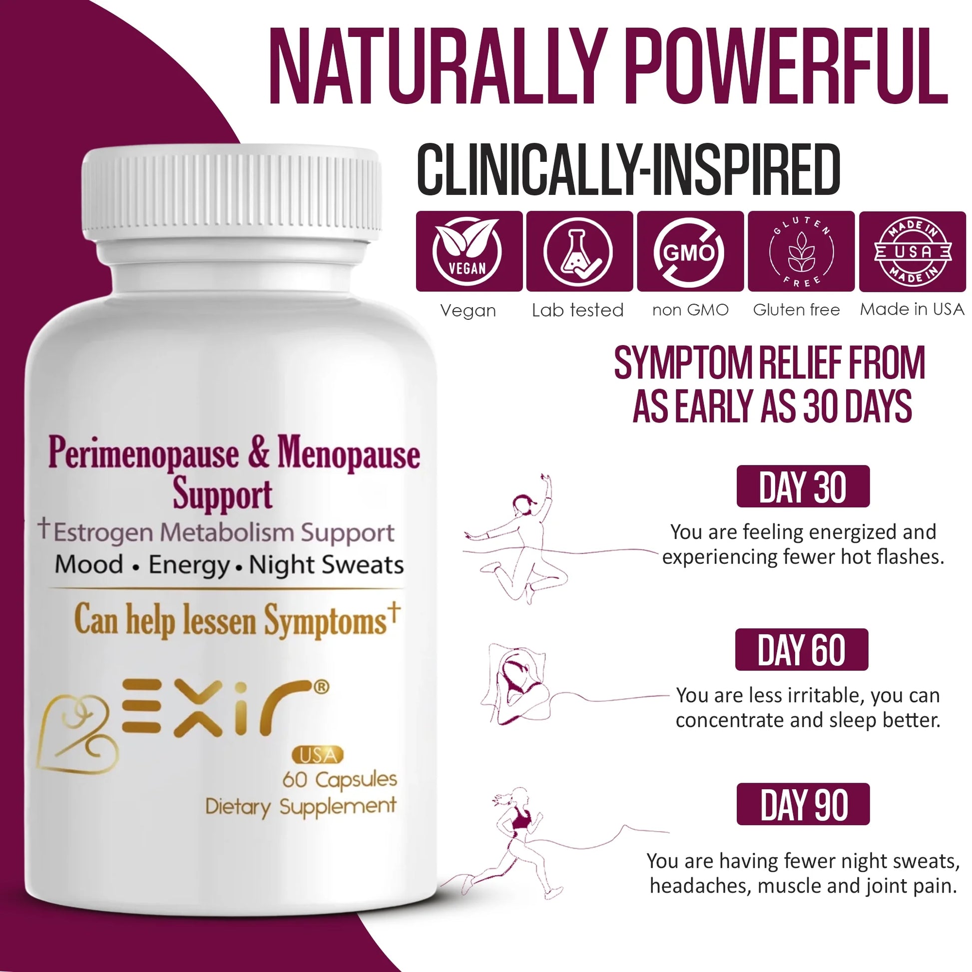 Perimenopause & Menopause Support Supplement – Saffron Extract, Raspberry & Magnesium – Hormonal Balance, Mood, Hot Flashes & Energy Relief – 60 Capsules