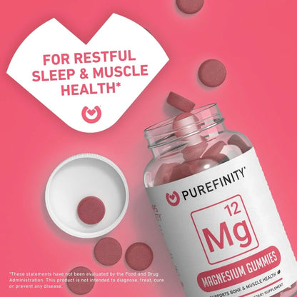 Magnesium Gummies 600Mg - High Absorption Support for Cramps, Muscle Recovery, Sleep, Bone, and Energy Support - Vegan, Non-Gmo, Allergen Free - 60 Gummies