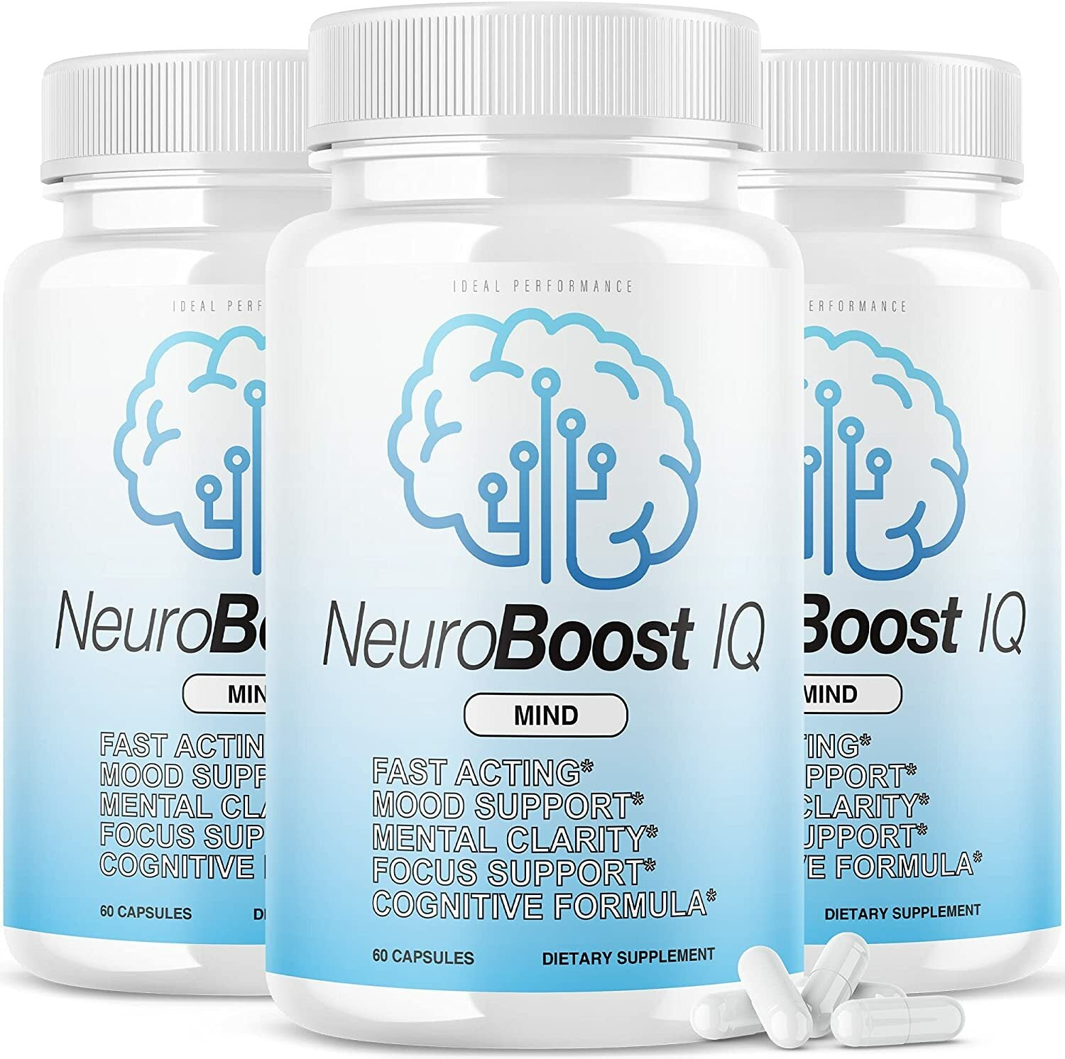 Neuro Boost IQ Supplement Brain Pills Mind Ben Carson Neurobooster (3 Pack)